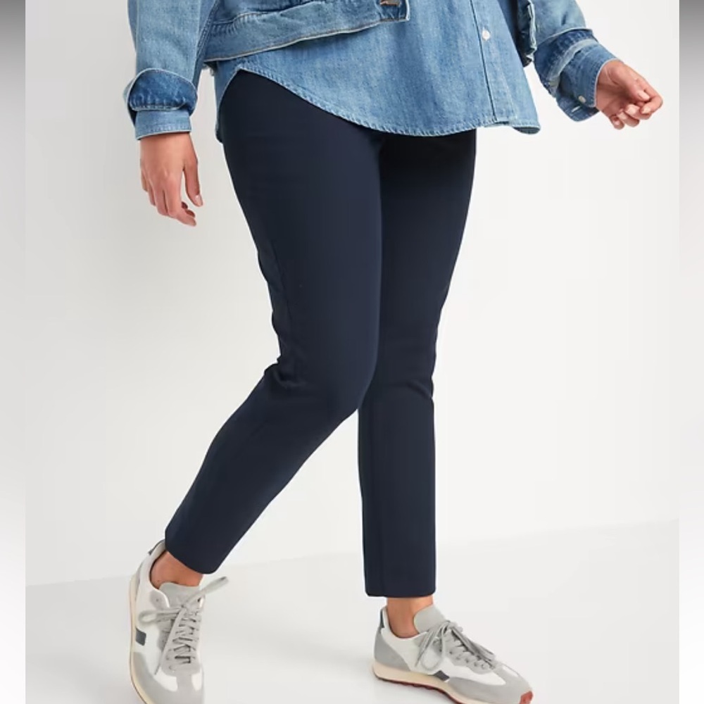 Nwt Old Navy Maternity Pixie Pants Full Panel Navy Sz 12